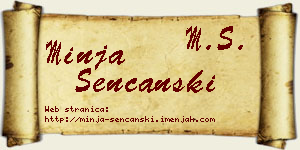 Minja Senćanski vizit kartica